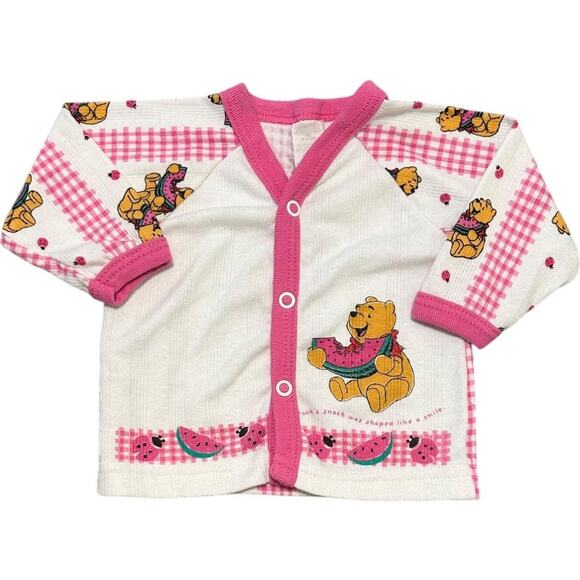 Winnie the Pooh 90’s Watermelon Smile Cardigan Sweater - Picture 1 of 7